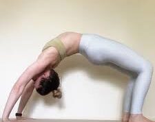 woman is bridge pose yoga