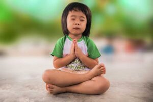 One kid meditate